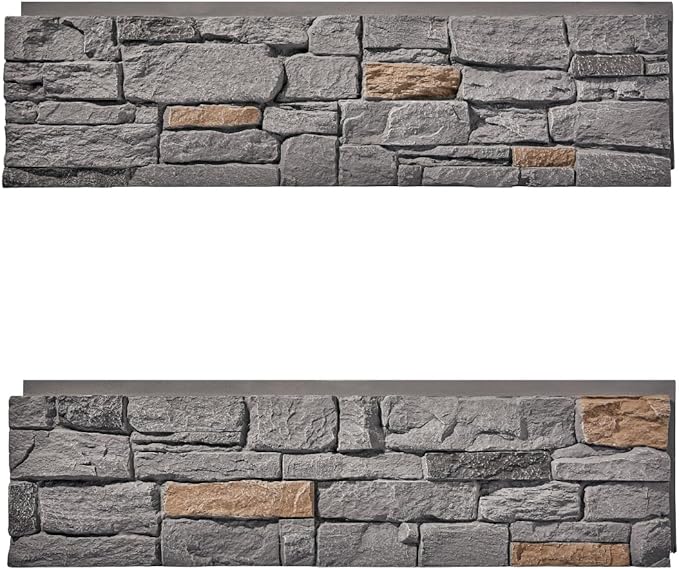 Faux Stone Wall Panels 2-Pack PU Stone Veneer Siding, Mortarless 46.25x12.88 - Image 3