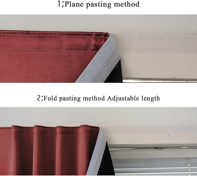 AJAZZ 100% Window Blinds Blackout Portable Blackout Curtains Adhesive Curtains - Image 5
