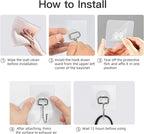 Large Adhesive Hooks for Hanging Heavy-Duty 44Ib 30 Packs, Wall Hangers without - Image 8