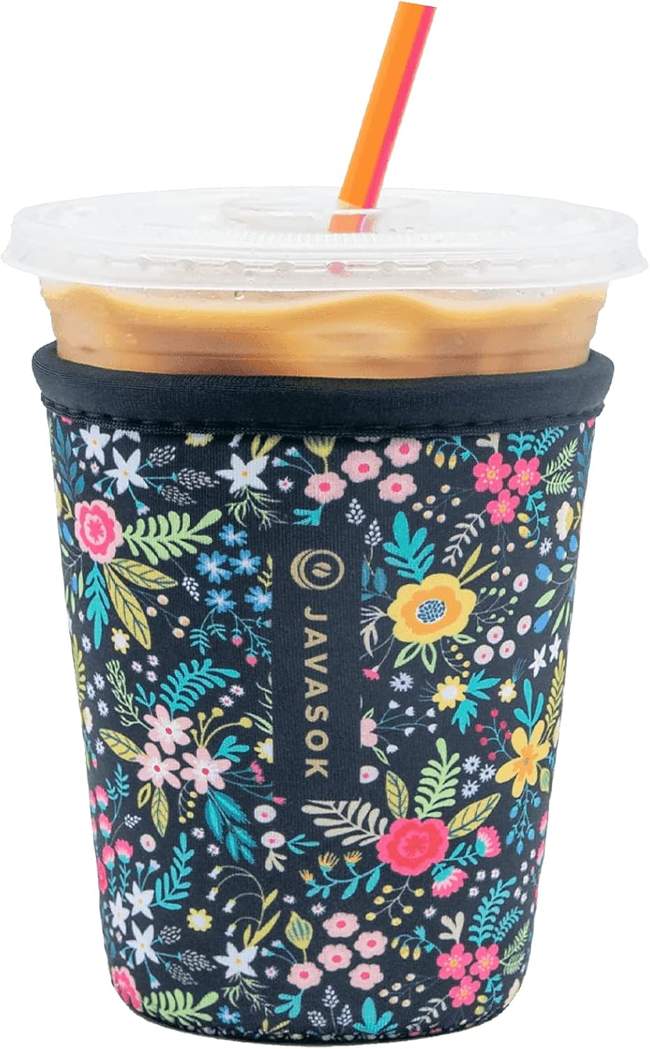 Sok It JavaSok Iced Coffee & Cold Soda Insulated Neoprene Cup Sleeve (English Garden Picnic, Small: 16-20oz)
