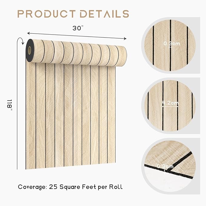 VEELIKE Large Roll Wood Wall Panels 30''x118'' White Oak Wood Slat Peel and - Image 8