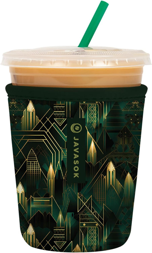Sok It JavaSok Iced Coffee & Cold Soda Insulated Neoprene Cup Sleeve (City Limits, Small: 16-20oz)