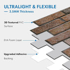 COMSTICKC 3D Brown Faux Brick Wall Panel Peel and Stick Wall Covering, Not Real - Image 4