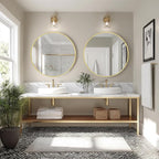 Sunniry Gold Round Mirror 24 inch, 2 Pack Gold Circle Mirror, Round Bathroom - Image 3
