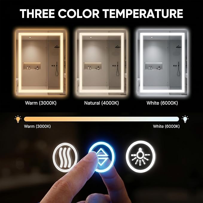 Antok 24"x 36" LED Bathroom Mirror - Image 5