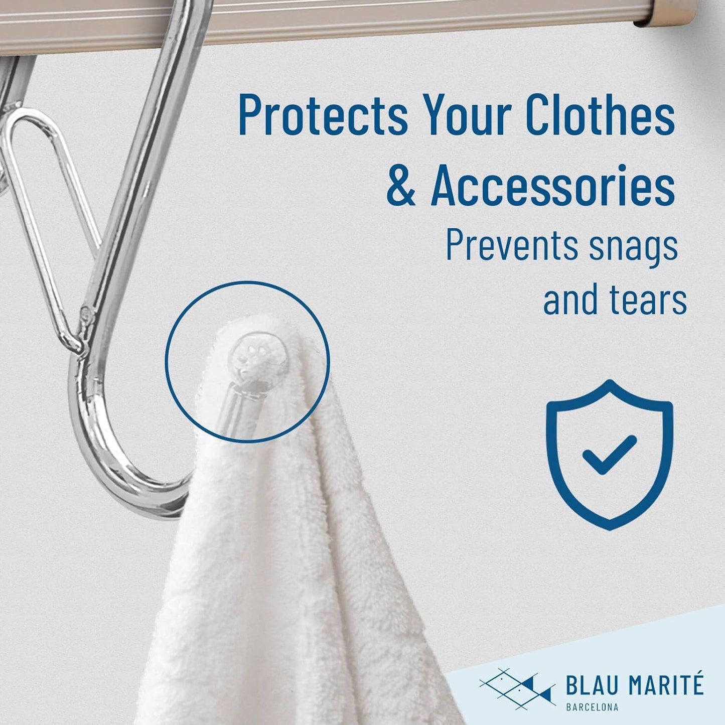 10-Pack Metal S Hooks for Hanging – Heavy-Duty S-Shaped Hook with Safety Buckle – Fits Bars up to 0.8 In – Anti-Drop S-Hooks for Kitchen, Bathroom, Closet & Pot Racks – Silver (Medium)