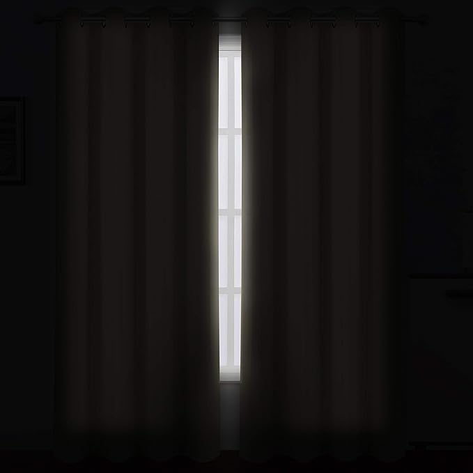 LEMOMO Beige Thermal Blackout Curtains/52 x 72 Inch/Set of 2 Panels Room - Image 3