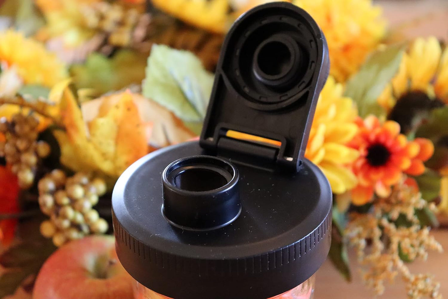 Brewing America Mason Jar Drinking Cup Pint and Half Drinking Lid and Azure 24oz Jar (1, Black)