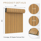 VEELIKE Honey Teak Wood Slat Wall Panels Peel and Stick Decorative Faux Wood - Image 9