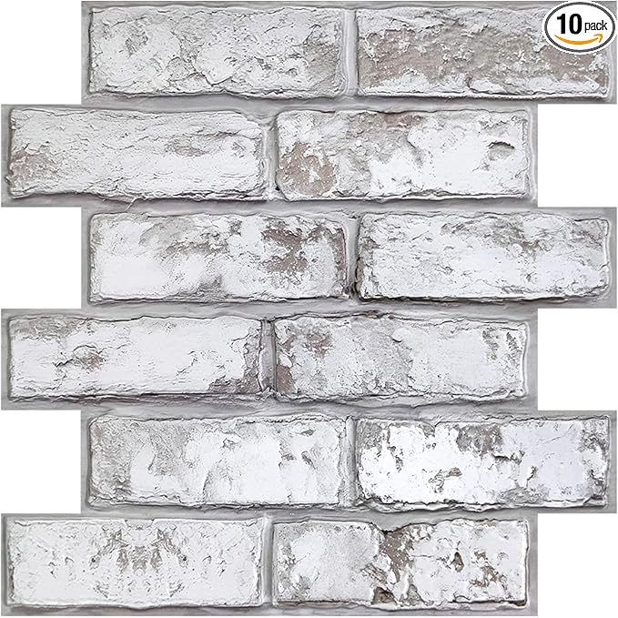 COMSTICKC 3D Faux Brick Wall Panel Peel and Stick, Not Real Brick, Small Size by COMSTICKCDECOR