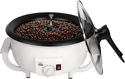 DIYAREA Coffee Roaster Machine for Home Use, 800g Capacity Electric Coffee Bean Roaster Machine with Timer 0-240℃ Non-Stick for Cafe Shop, Nut, Peanut, Black Bean, Soybeans 110V 1200W1