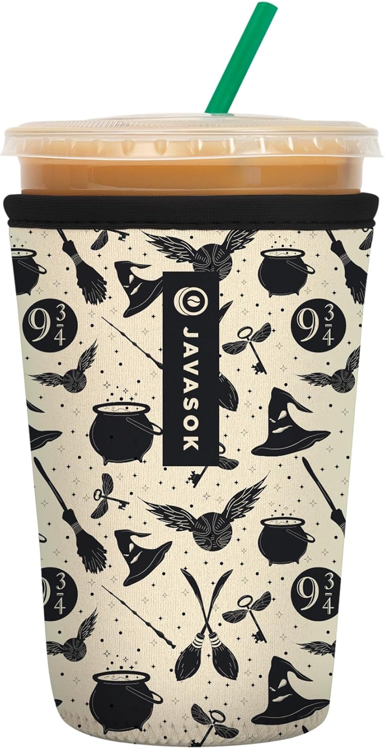 Sok It JavaSok Iced Coffee & Cold Soda Insulated Neoprene Cup Sleeve (Wizard's Walk, Medium: 22-28oz)