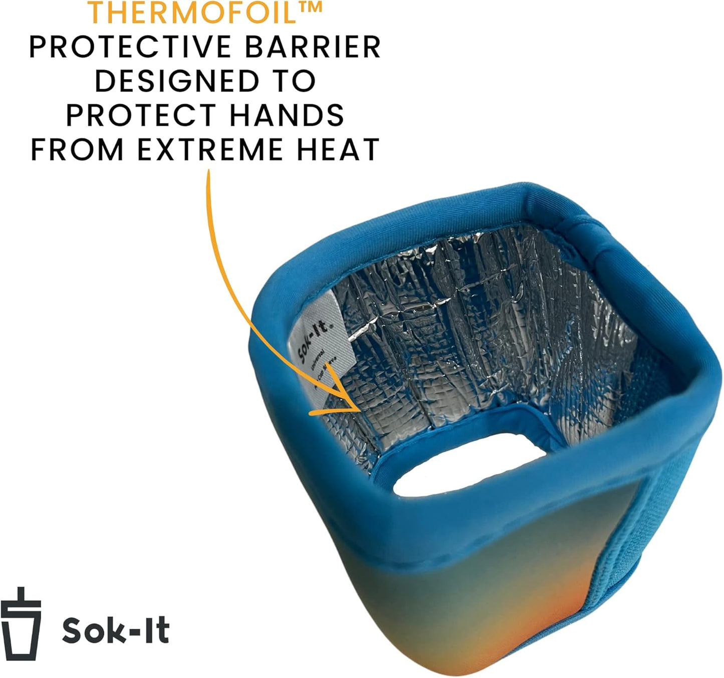 Sok It HotSok Coffee & Tea Reusable Insulated Neoprene Cup Sleeve (Chamomile China)