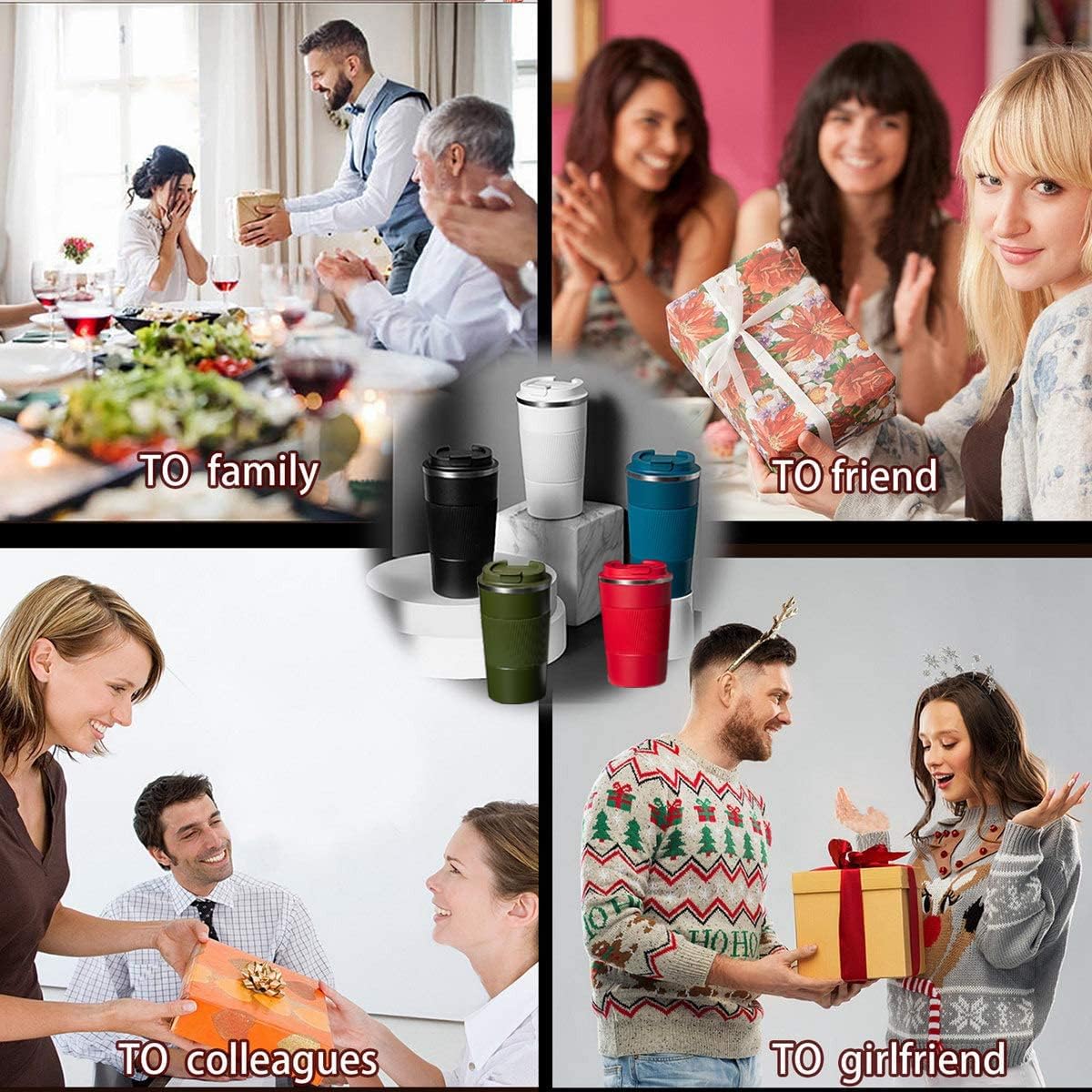 Travel Coffee Mug Spill Proof Leakproof 16 oz Insulated Coffee Mug with Screw Lid, Stainless Steel Vacuum Tumbler Reusable Thermal Coffee Cup to go for Hot and Cold Drinks -510ml, Brown