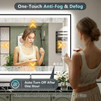44x36 Black Framed LED Bathroom Mirror - Image 6