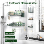 NESOMI Shower Caddy Adhesive Shower Organizer 7-Pack, Rustproof Stainless Steel - Image 5