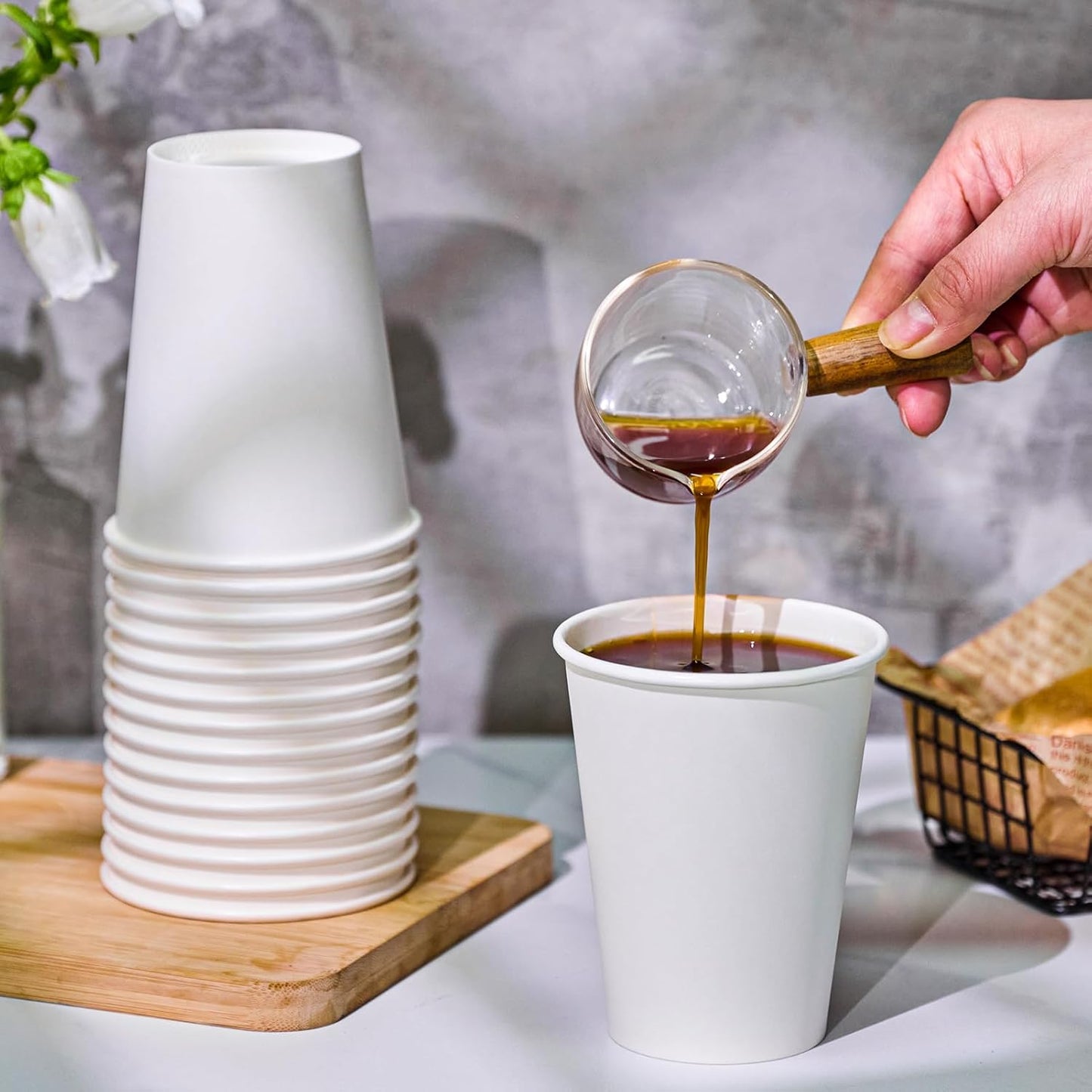 210 Count 12 oz Coffee Cups, White Paper Cups 12 oz for Water Juice or Tea, Perfect for Office Home Party