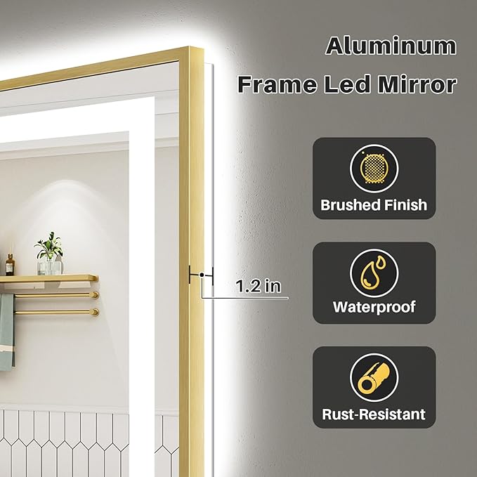 48x40 Inch LED Bathroom Mirror - Image 6