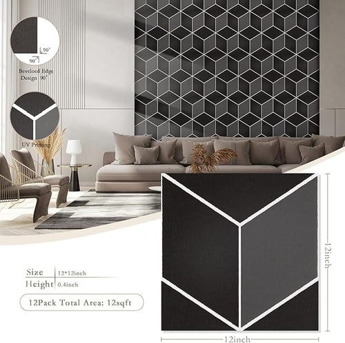 12Pack Acoustic Panels, Self-Adhesive Sound Proof Panels - Image 2