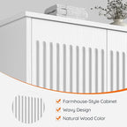 HOOBRO Fluted Bathroom Wall Cabinet, Farmhouse Medicine Cabinet - Image 7