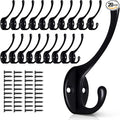 Wall Hooks for Hanging, 20-Pcs Heavy Duty Metal Coat Hooks, for Living Room by BRCRXW