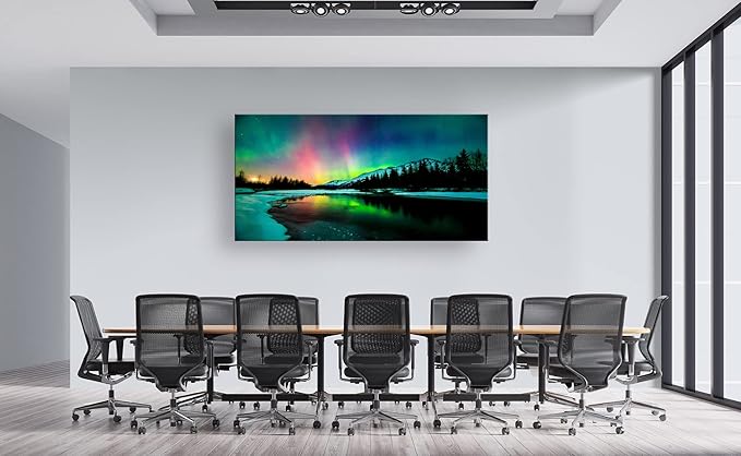 S01962 Wall Art Aurora scenery Painting on Canvas Stretched and Framed Canvas - Image 3