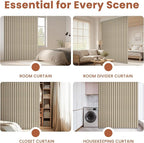 AJAZZ Blackout Accordion Door Curtain 98"x78" Cream Yellow - Image 8