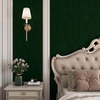 YENHOME 30"X118" Vintage Green Velvet Wallpaper Peel and Stick Dark Green - Image 2