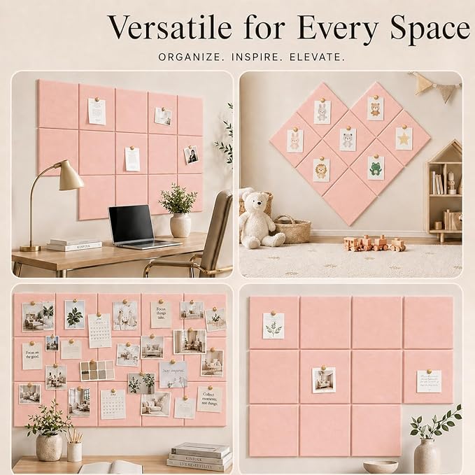 Large Cork Boards for Walls – 36" x 24" Self Adhesive Felt Wall Tiles - Image 6
