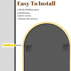VooBang Arched Wall Mirror, 26 x 28 inch Arch Bathroom Mirror, Wall Mounted - Image 5
