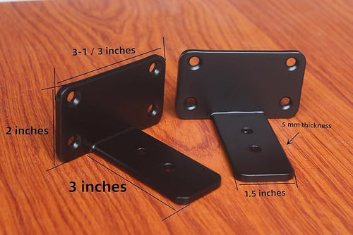 12 Pack - 3 inch Black Hidden L Shelf Bracket Iron Floating Shelf Brackets - Image 2