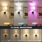 DORESshop Battery Operated Wall Sconce Set of 2, Wireless Wall Light Easy to - Image 3