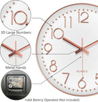 Silent Wall Clocks Battery Operated 8 Inch, Analog Wall Clock - Image 6