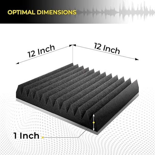 12 Pack Acoustic Panels 1 X 12 X 12 Inches – Acoustic Foam - Image 2