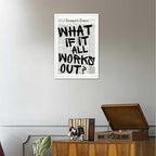 Drimiler Retro Black And White Newspaper Poster What If It All Works Out Canvas - Image 9