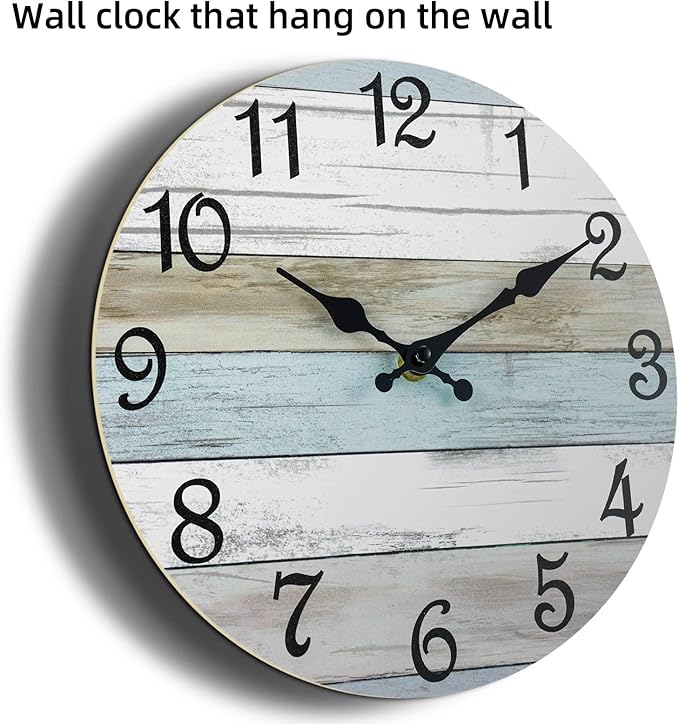 CHYLIN Wall Clock Silent Non Ticking Wall Clocks Battery Operated, Rustic - Image 2