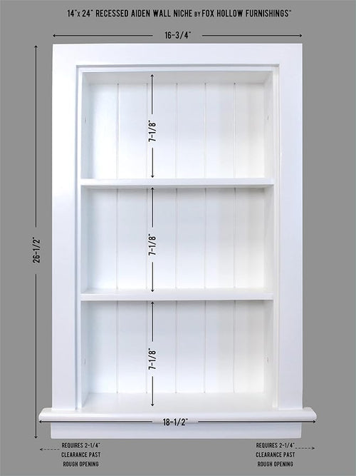 14x24 Aiden Recessed Wall Niche Medicine Cabinet Replacement, in The Wall - Image 2