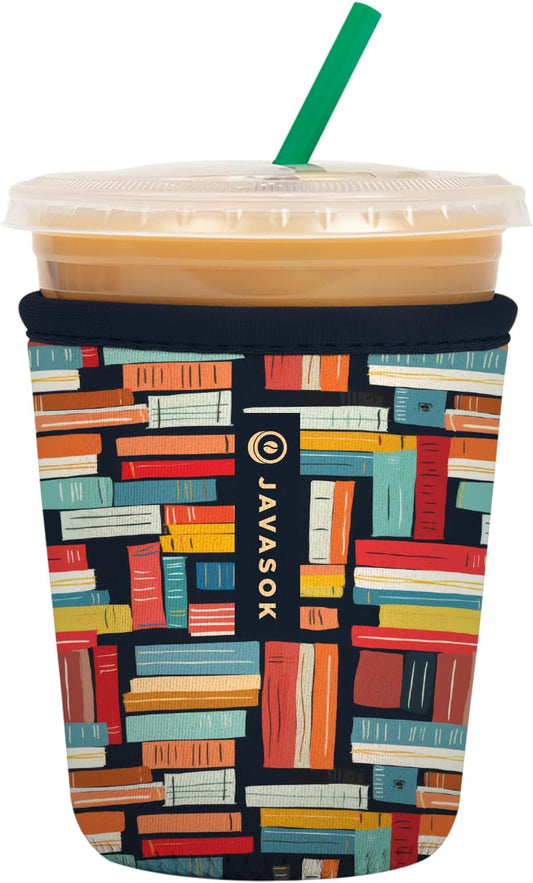 Sok It JavaSok Iced Coffee & Cold Soda Insulated Neoprene Cup Sleeve (Well Read, Small: 16-20oz)