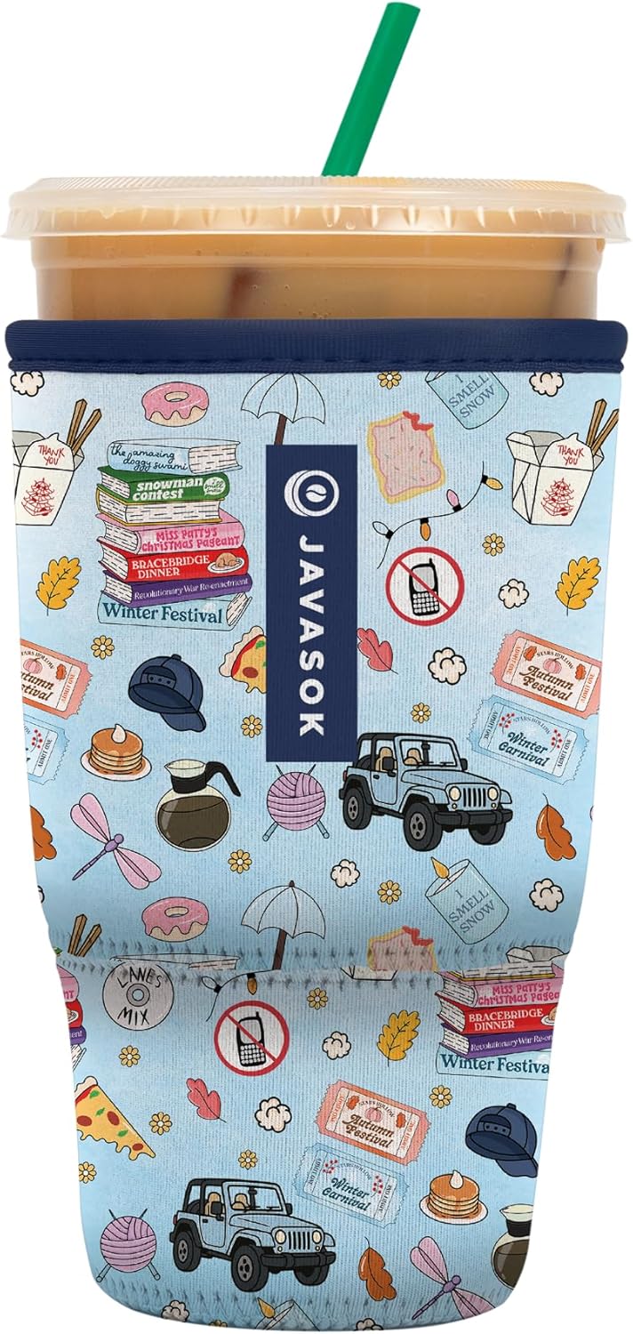 Sok It JavaSok Iced Coffee & Cold Soda Insulated Neoprene Cup Sleeve (Fast Talker, Large: 30-32oz)