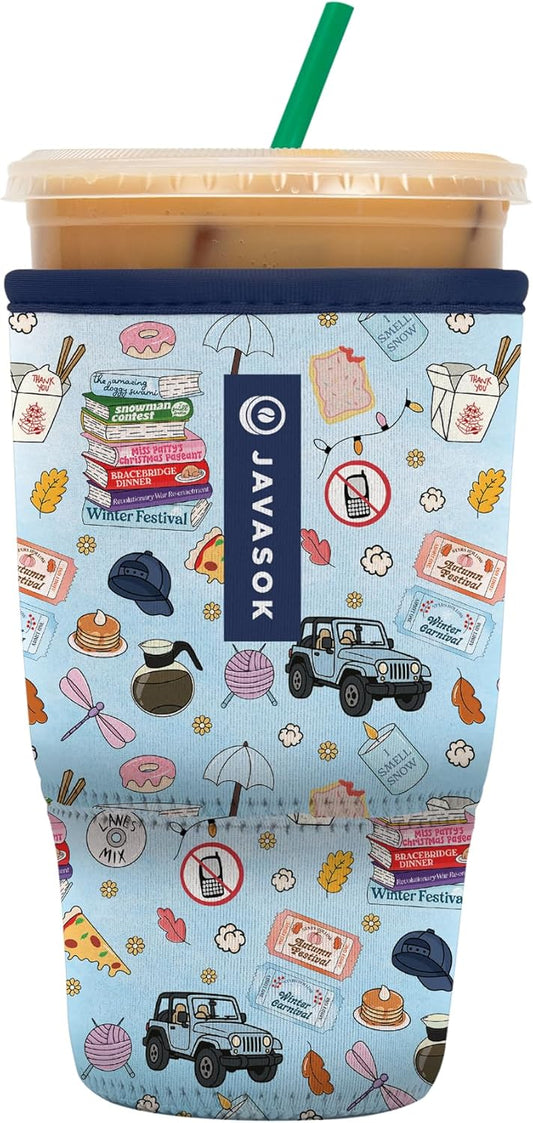 Sok It JavaSok Iced Coffee & Cold Soda Insulated Neoprene Cup Sleeve (Fast Talker, Large: 30-32oz)