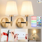 Nekhung Battery Operated Wall Sconces Set of 2, Wireless Wall Light by Nekhung
