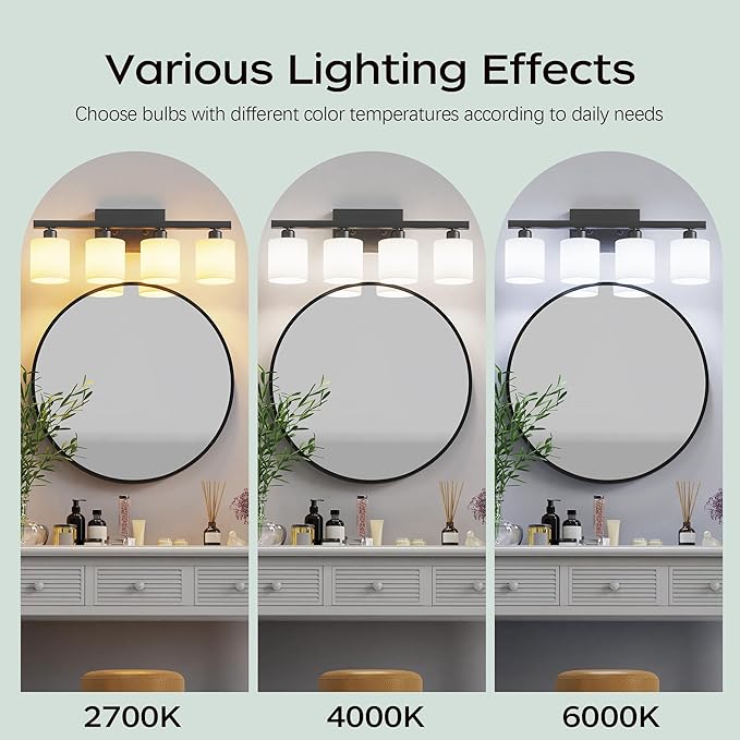 PARTPHONER Bathroom Light Fixtures, Bathroom Lighting Fixtures Over Mirror - Image 6