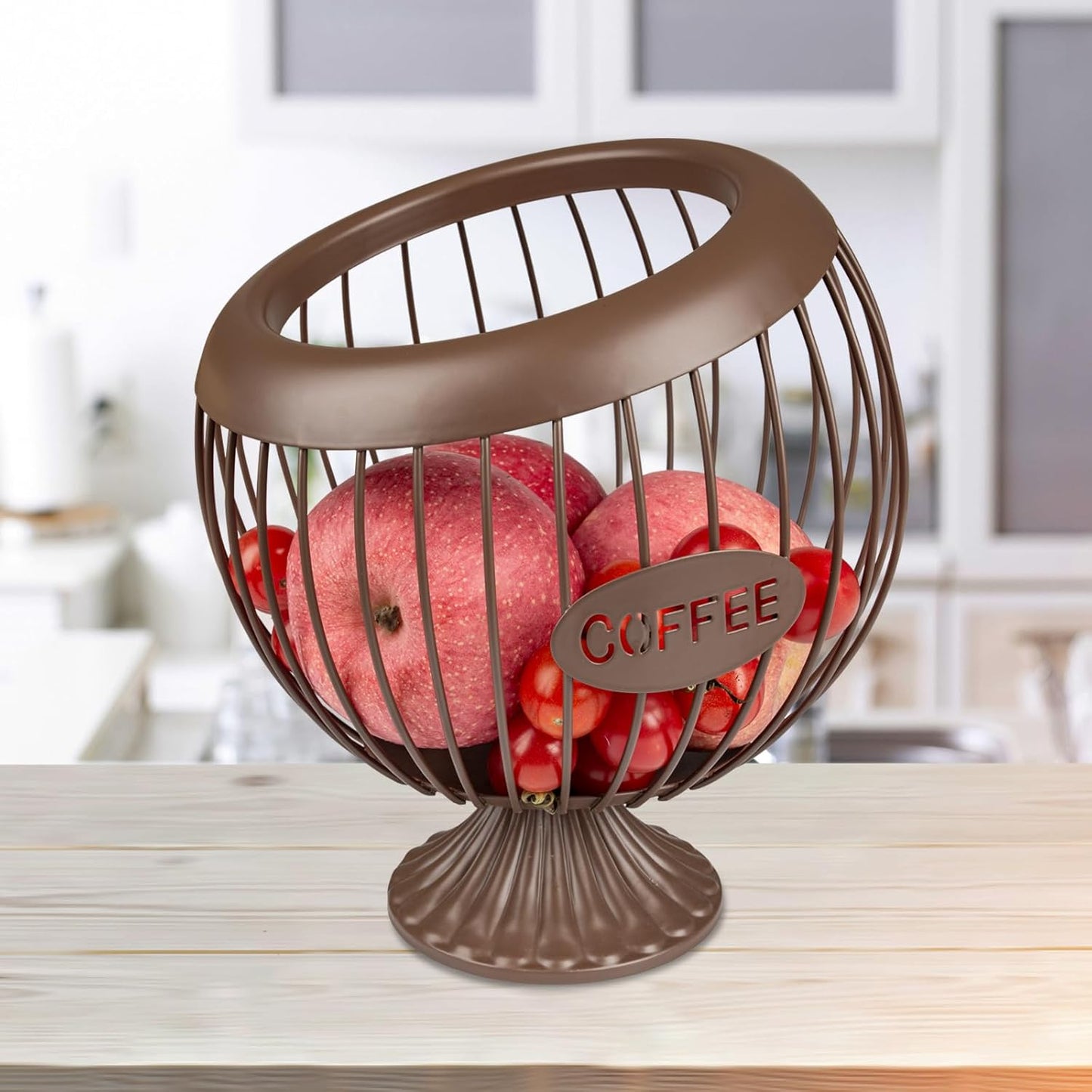 Stainless Steel Sphere Cup Coffee Basket pods holder Sturdy for Home or Office Kitchen Counter Organizer Espresso Capsule (Brwon)