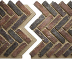 EverStone Herringbone Faux Brick Panel, 46 1/2"W x 25 1/4"H x 1"D, Horizon Color - Image 8