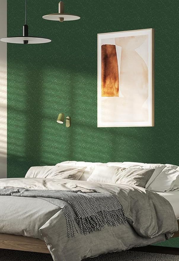 Abyssaly Green Wallpaper Peel and Stick 15.7" x 196.8" Silk Embossed Green - Image 7