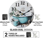 Bathroom Wall Clock, Rustic Style Waterproof Glass Shower Clock Wall Clock - Image 3