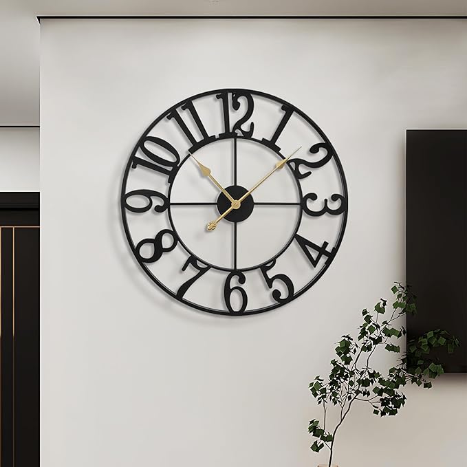 LEIKE Large Wall Clocks, Non Ticking, Battery Operated Big Retro Round Modern - Image 5