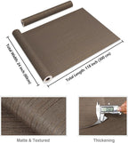 CRE8TIVE Wide 24"x118" Dark Brown Grasscloth Peel and Stick Wallpaper Fabric - Image 8