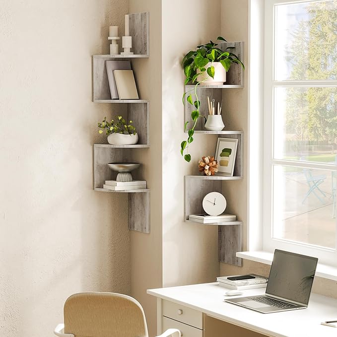 HOOBRO Corner Shelf Wall-Mounted, 4-Tier Corner Bookshelves - Image 2