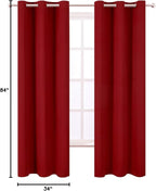 LEMOMO Red Blackout Curtains 34 x 84 Inch Length/Set of 2 Curtain - Image 10